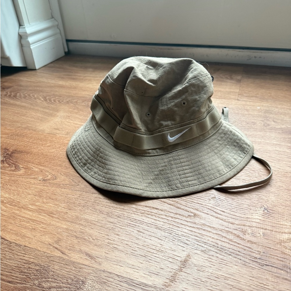 Nike Tan Bucket Hat with White Swoosh